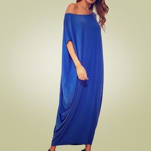 Gorgeous off the shoulder BNWOT blue maxi dress